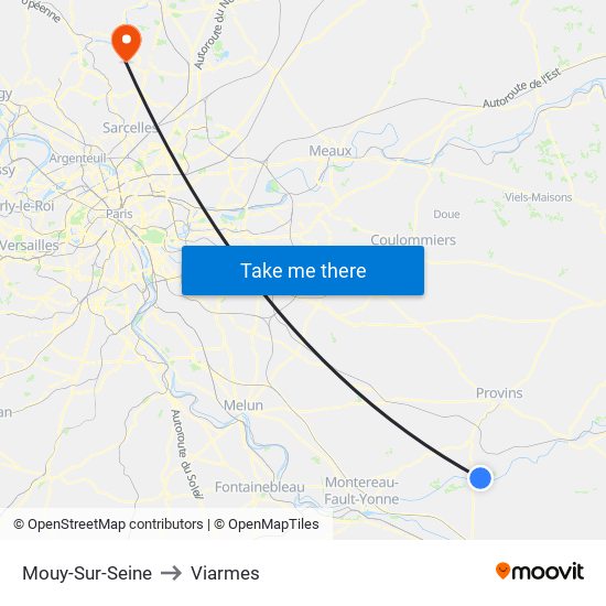 Mouy-Sur-Seine to Viarmes map
