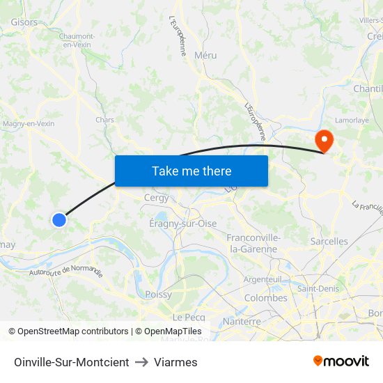 Oinville-Sur-Montcient to Viarmes map