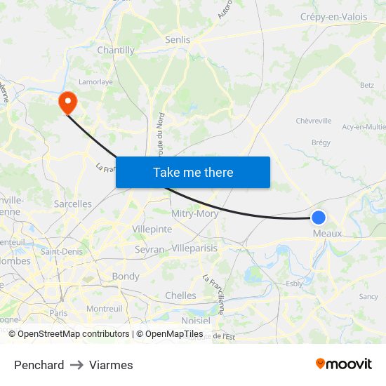 Penchard to Viarmes map