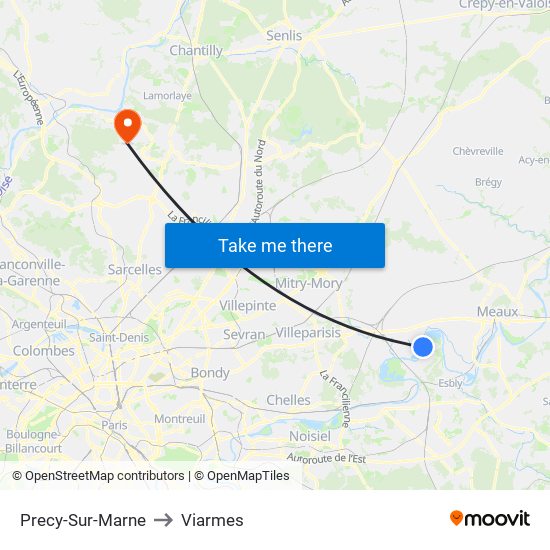 Precy-Sur-Marne to Viarmes map