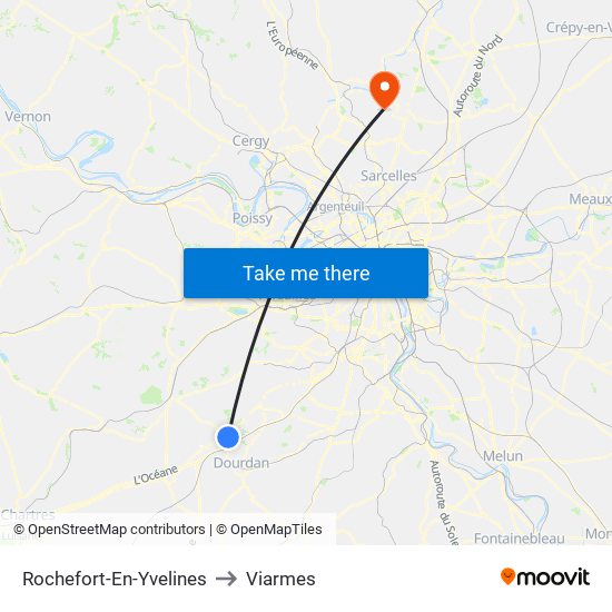 Rochefort-En-Yvelines to Viarmes map