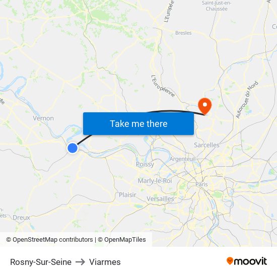 Rosny-Sur-Seine to Viarmes map