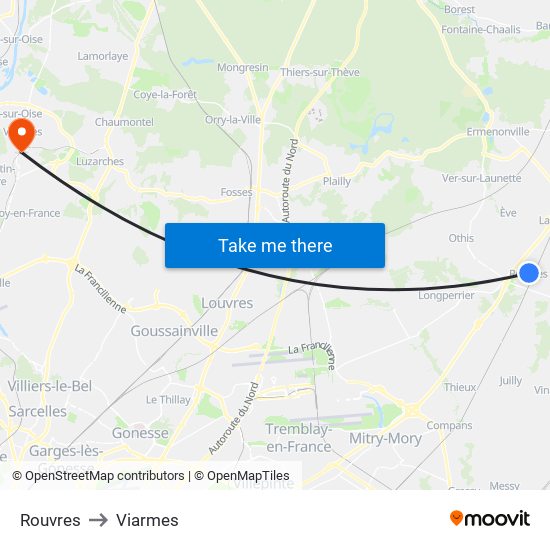 Rouvres to Viarmes map