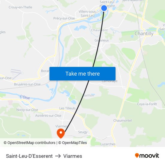 Saint-Leu-D'Esserent to Viarmes map