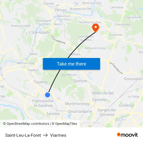 Saint-Leu-La-Foret to Viarmes map