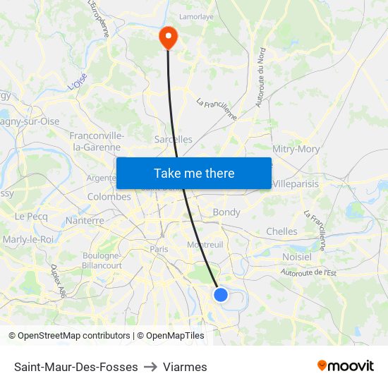Saint-Maur-Des-Fosses to Viarmes map