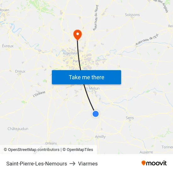 Saint-Pierre-Les-Nemours to Viarmes map