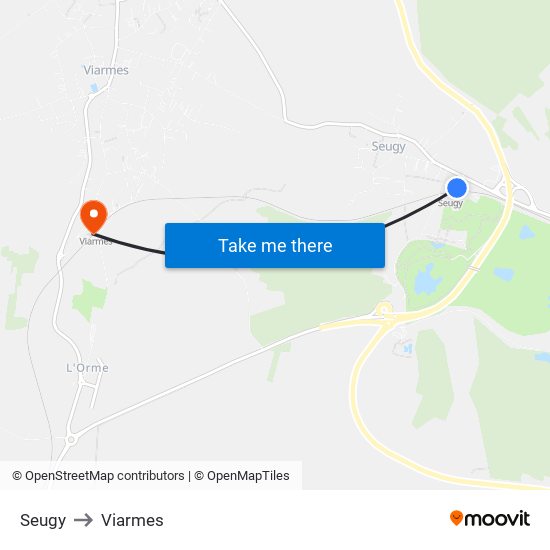 Seugy to Viarmes map
