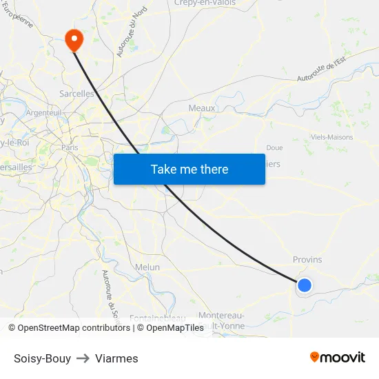Soisy-Bouy to Viarmes map