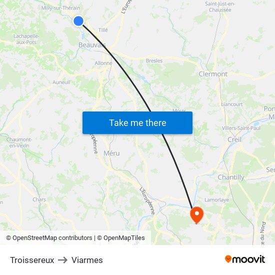 Troissereux to Viarmes map
