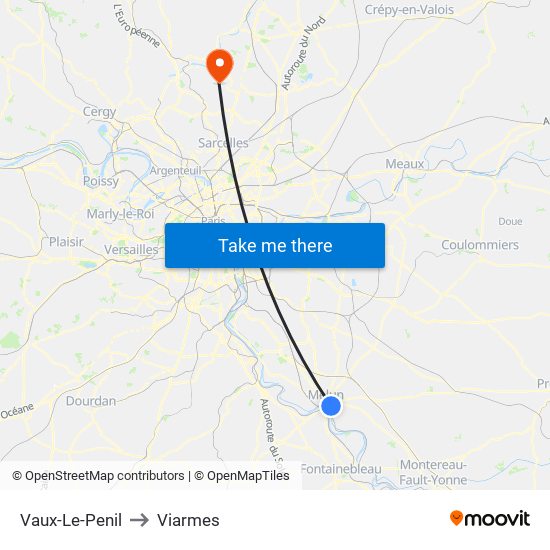 Vaux-Le-Penil to Viarmes map