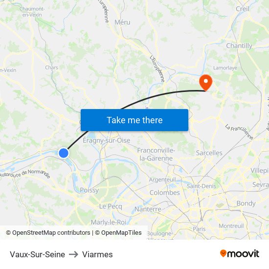 Vaux-Sur-Seine to Viarmes map