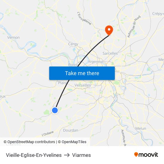 Vieille-Eglise-En-Yvelines to Viarmes map
