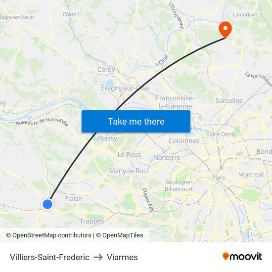 Villiers-Saint-Frederic to Viarmes map