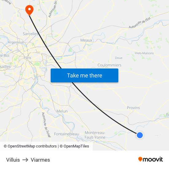 Villuis to Viarmes map