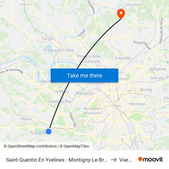 Saint-Quentin En Yvelines - Montigny-Le-Bretonneux to Viarmes map