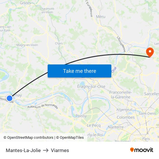 Mantes-La-Jolie to Viarmes map