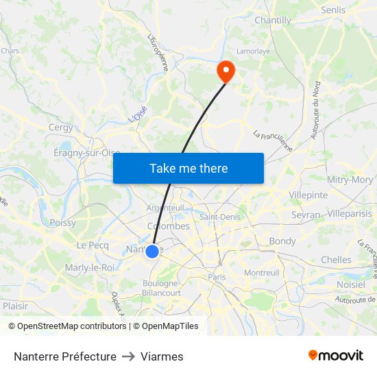 Nanterre Préfecture to Viarmes map