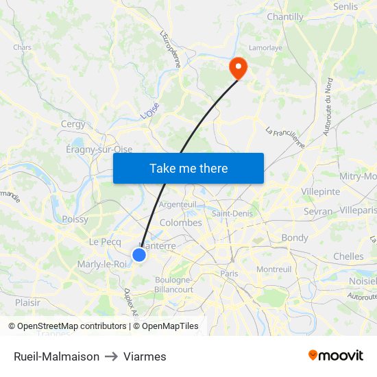 Rueil-Malmaison to Viarmes map