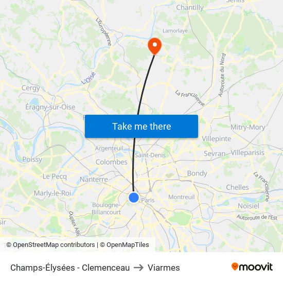 Champs-Élysées - Clemenceau to Viarmes map