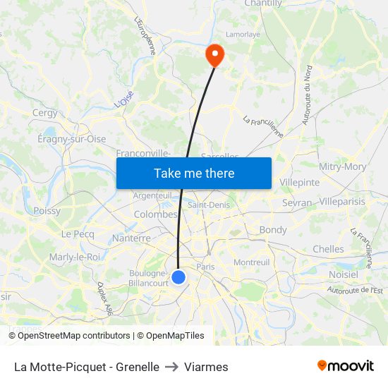 La Motte-Picquet - Grenelle to Viarmes map