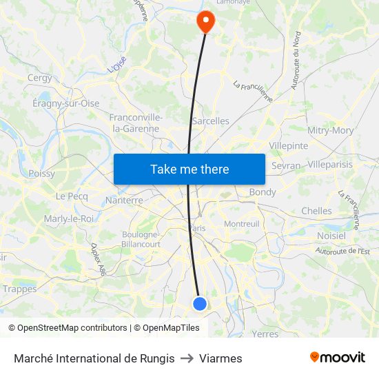 Marché International de Rungis to Viarmes map
