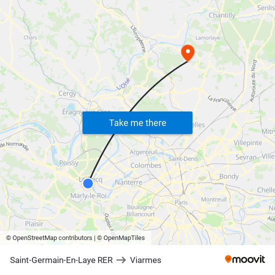Saint-Germain-En-Laye RER to Viarmes map
