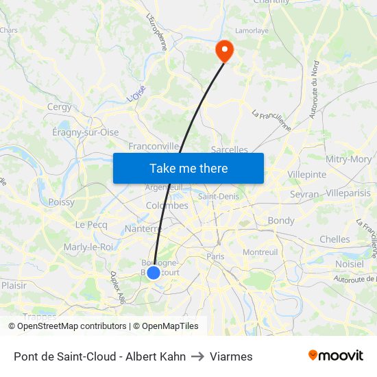 Pont de Saint-Cloud - Albert Kahn to Viarmes map