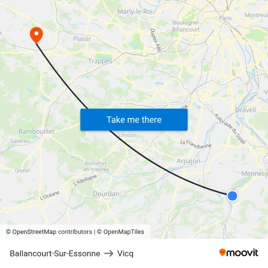 Ballancourt-Sur-Essonne to Vicq map