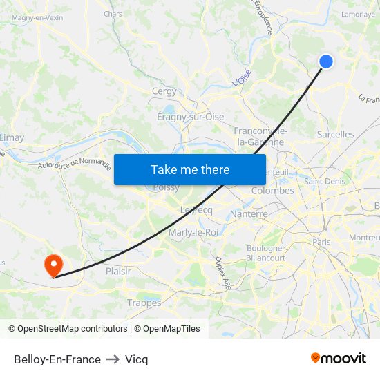 Belloy-En-France to Vicq map