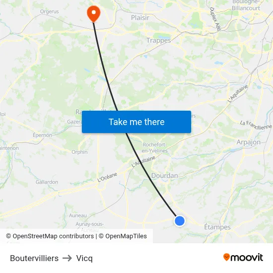 Boutervilliers to Vicq map