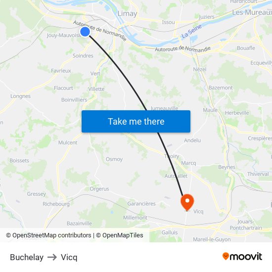 Buchelay to Vicq map