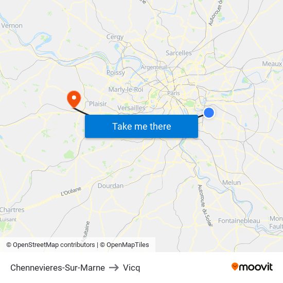 Chennevieres-Sur-Marne to Vicq map