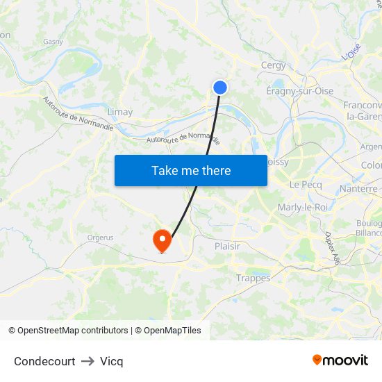 Condecourt to Vicq map