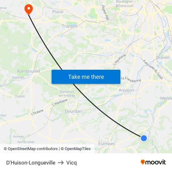 D'Huison-Longueville to Vicq map