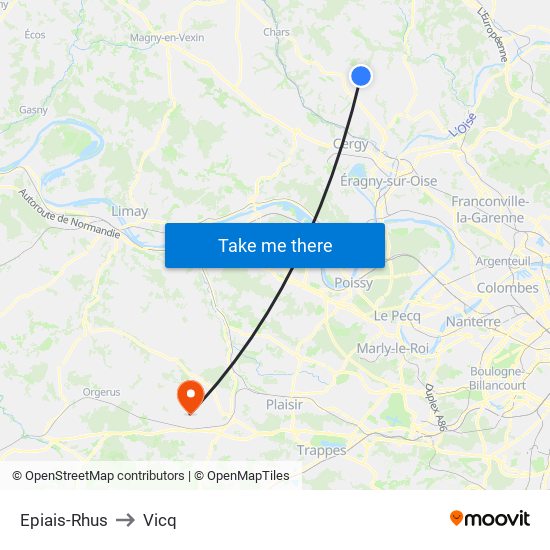 Epiais-Rhus to Vicq map