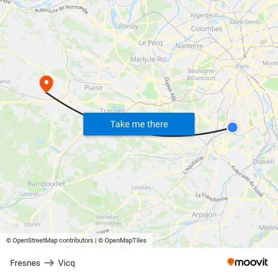 Fresnes to Vicq map