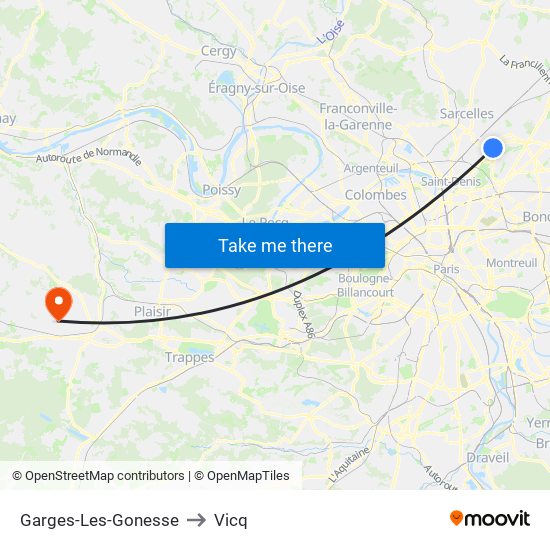 Garges-Les-Gonesse to Vicq map