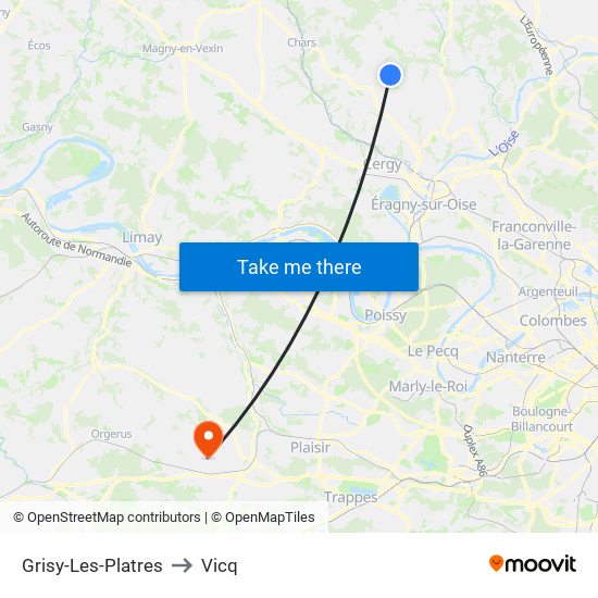 Grisy-Les-Platres to Vicq map