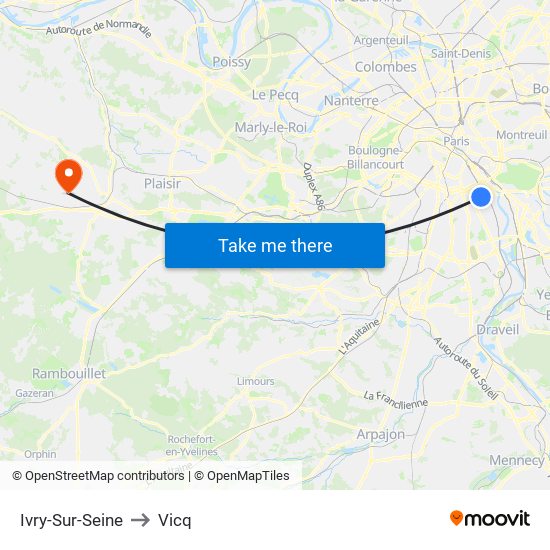 Ivry-Sur-Seine to Vicq map