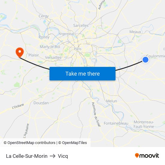 La Celle-Sur-Morin to Vicq map