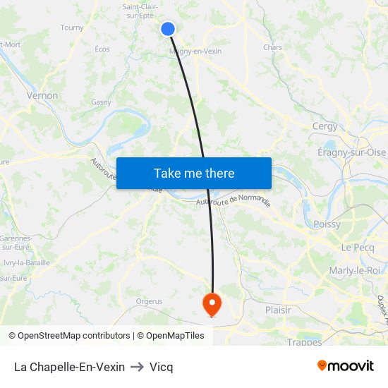 La Chapelle-En-Vexin to Vicq map