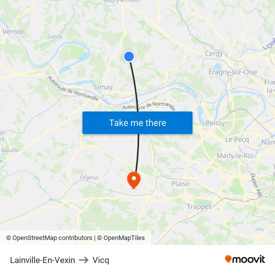 Lainville-En-Vexin to Vicq map