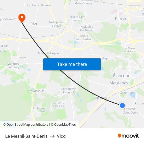 Le Mesnil-Saint-Denis to Vicq map