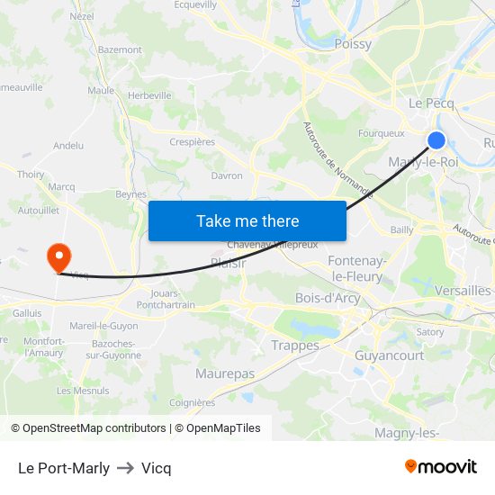 Le Port-Marly to Vicq map