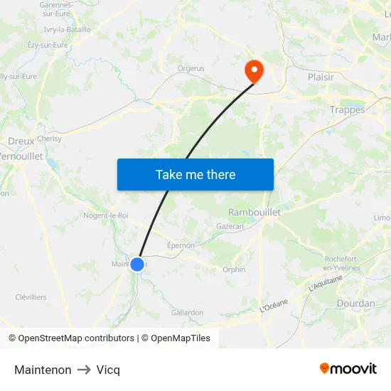 Maintenon to Vicq map
