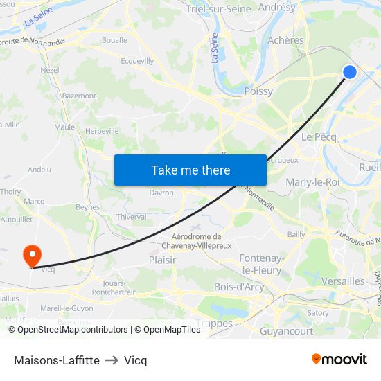 Maisons-Laffitte to Vicq map