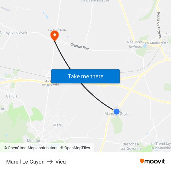 Mareil-Le-Guyon to Vicq map