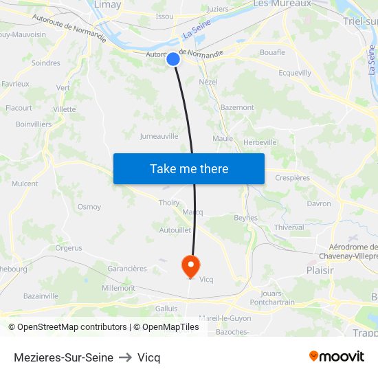 Mezieres-Sur-Seine to Vicq map