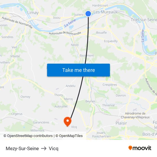 Mezy-Sur-Seine to Vicq map